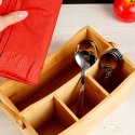 Stojak Organizer na Sztućce Sosy Przyprawy Drewniany Stołowy ORION 22x14 cm