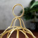 Lampion świecznik na świeczkę tealight metalowy złoty klatka dla ptaków