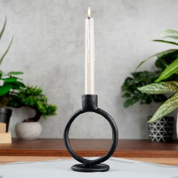 Świecznik na długą świeczkę aluminiowy czarny 15 cm