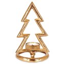 Świecznik Choinka Tealight 1 Świeczka Świąteczny Złoty Loft VILDE 16 cm