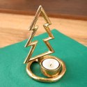 Świecznik Choinka Tealight 1 Świeczka Świąteczny Złoty Loft VILDE 16 cm