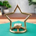 Świecznik Gwiazda Tealight 1 Świeczka Świąteczny Złoty Loft VILDE 15,5 cm