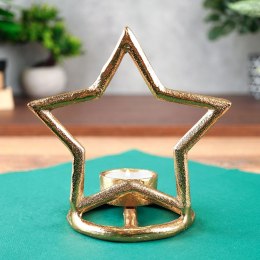 Świecznik Gwiazda Tealight 1 Świeczka Świąteczny Złoty Loft VILDE 15,5 cm