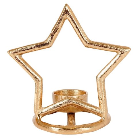 Świecznik Gwiazda Tealight 1 Świeczka Świąteczny Złoty Loft VILDE 15,5 cm
