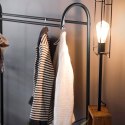 Wieszak Podłogowy Stojący Metalowy VILDE Czarny LOFT Półka na Buty 147 cm