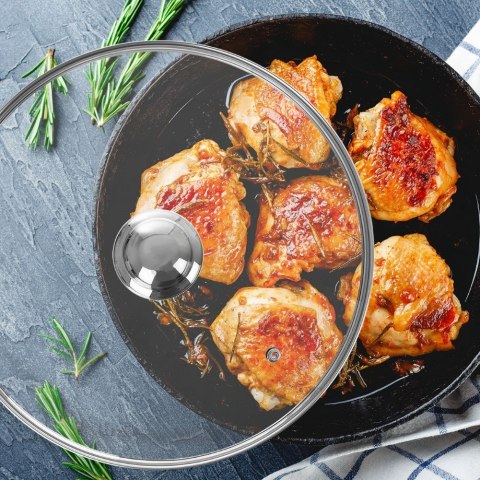 Pokrywka do Garnka Patelni Rondla z Rantem Szklana Uniwersalna ORION 32 cm