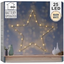 Gwiazda świąteczna świecąca metalowa złota 25 led 45 cm