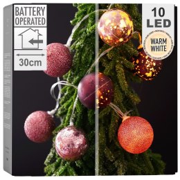 Lampki Bombki Świecące 10 led Fioletowe 4 cm ORION na Baterie