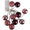 Lampki Bombki Świecące 10 led Fioletowe 4 cm ORION na Baterie