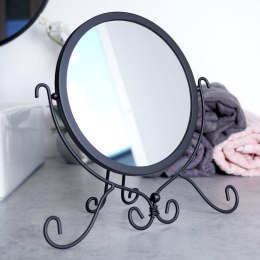 Lusterko lustro kosmetyczne do makijażu stojące metalowe czarne 28x26 cm