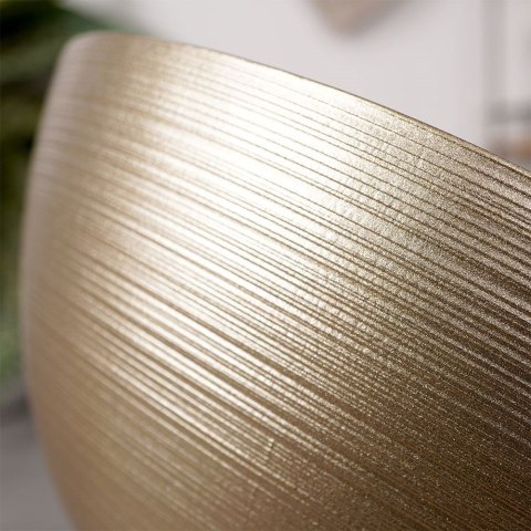 Miska Szklana Złota 15 cm 600 ml Prążkowana Mycie Ręczne VILDE