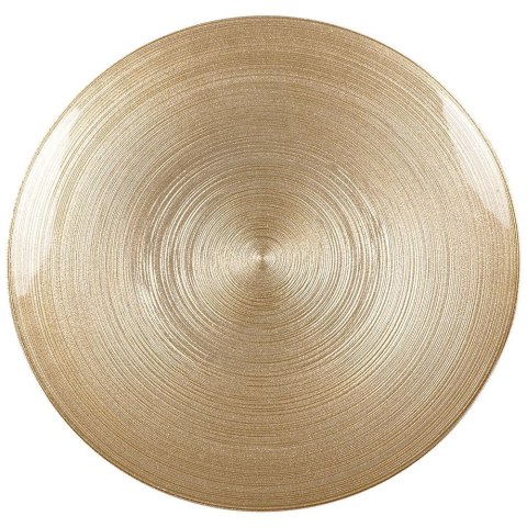 Patera na Tort Złota Szklana 28 cm VILDE Dekoracyjna na Nóżce