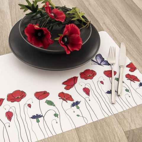 Podkładka na Stół Prostokąt Maki 43 x 28 cm ORION Ozdobna Mata PCV