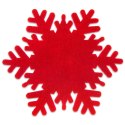 Podstawki pod Kubek Filcowe Płatek Śniegu 6 szt. 13,5 cm ORION Czerwone