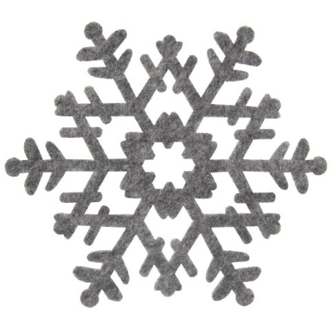 Podstawki pod Kubek Filcowe Płatek Śniegu 6 szt. 13,5 cm ORION Szare