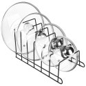 Stojak Organizer na Pokrywki Talerze Metalowy Czarny ORION 34 x 18 x 18 cm