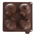 Forma do ciastek i pralin silikonowa brązowa kurka SILLINIE