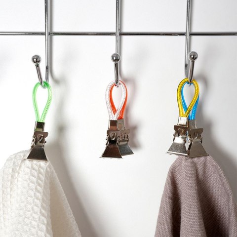 Klipsy na Ręczniki EXCELLENT 5 szt. Metalowe Wielokolorowe do Kuchni