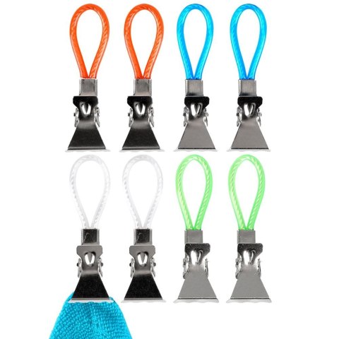 Klipsy na Ręczniki VILDE 8 szt. Metalowe Wieszaki Uniwersalne