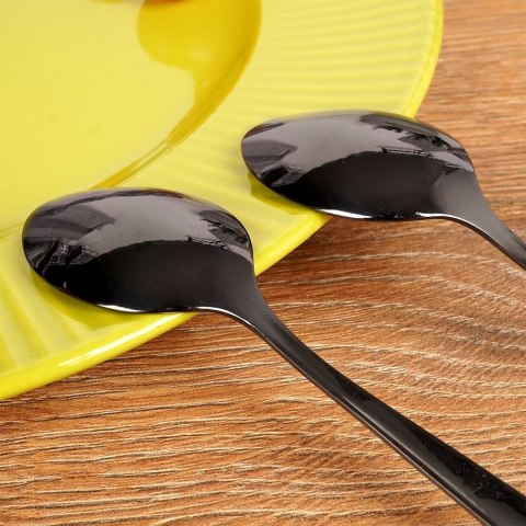 Łyżeczki do Herbaty Stal Nierdzewna Czarne BLACK 2 Szt. 14,5 cm ORION