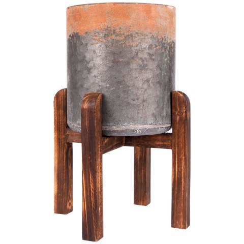 Osłonka na Doniczkę na Stojaku Stalowa Retro Dekoracyjna ORION 24 x 36 cm