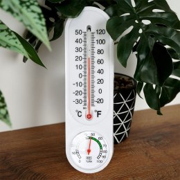Termometr z higrometrem zewnętrzny wewnętrzny biały 23 cm