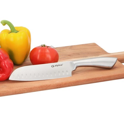Nóż Santoku Japoński Stalowy Kuchenny Nierdzewny Solidny ALPINA 31 x 4,5 cm