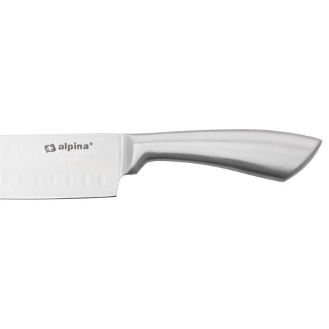 Nóż Santoku Japoński Stalowy Kuchenny Nierdzewny Solidny ALPINA 31 x 4,5 cm