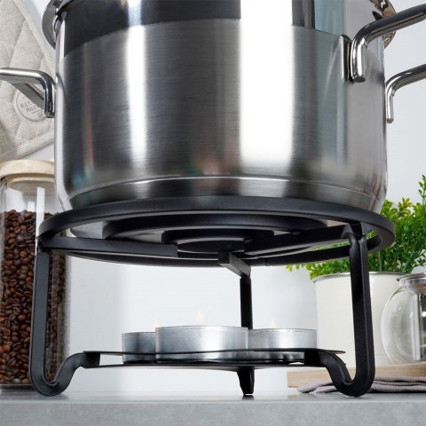 Podgrzewacz pod Dzbanek do Herbaty Kawy Metalowy Czarny Trwały VILDE 16,5cm