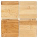 Podstawki pod Kubek Bambusowe Kwadratowe 4 szt. 9,7 cm EXCELLENT HOUSEWARE