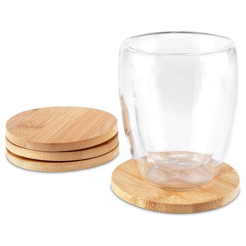Podstawki pod Kubek Bambusowe Okrągłe 4 szt. 9,7 cm EXCELLENT HOUSEWARE