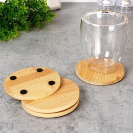Podstawki pod Kubek Bambusowe Okrągłe 4 szt. 9,7 cm EXCELLENT HOUSEWARE
