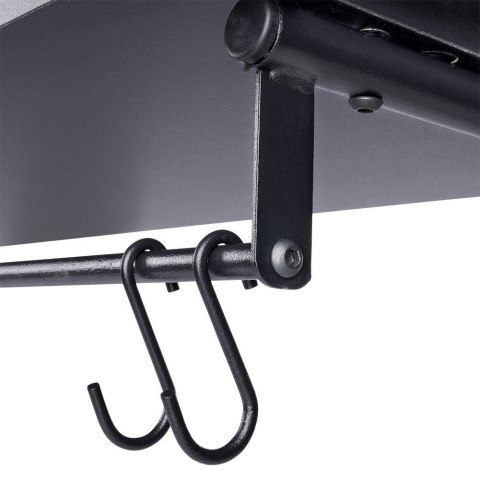 Wieszak Ścienny z Półką Dekoracyjny Czarny z Haczykami Solidny VILDE