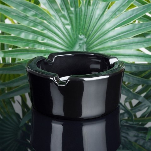 Popielniczka Szklana Czarna Okrągła Stołowa Klasyczna 85 cm VILDE