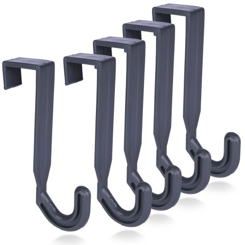 Wieszak na Drzwi Plastikowy Szary 5 szt. VILDE Haczyki Bezinwazyjny