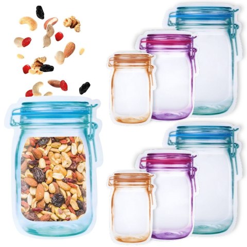 Woreczki Strunowe do Żywności 6 szt. ALPINA W Kształcie Słoików