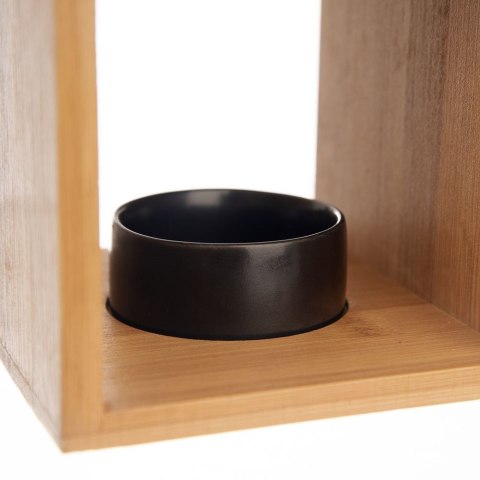 Kominek zapachowy bambusowy porcelanowy czarny 12x11x14 cm Kominek zapachowy bambusowy porcelanowy czarny 12x11x14 cm