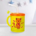 Kubek dla Dziecka ze Słomką Kot 260 ml ORION Pokrywka Wygodny BPA Free