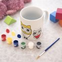 Kubek do Malowania z Farbkami Porcelanowy Sowy dla Dzieci ORION 330 ml