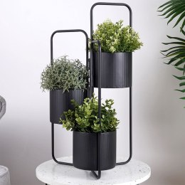 Kwietnik Stojak na Kwiaty Metalowy Kaskada 3-poziomowy VILDE 33x24x57 cm