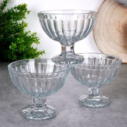 Pucharki do Lodów Szklane 3 szt. 180 ml Desery Galaretki Trwałe EH