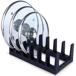 Stojak na Pokrywki i Talerze Czarny Organizer Szafka 6 szt. 28 cm VILDE