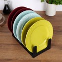 Stojak na Pokrywki i Talerze Czarny Organizer Szafka 6 szt. 28 cm VILDE
