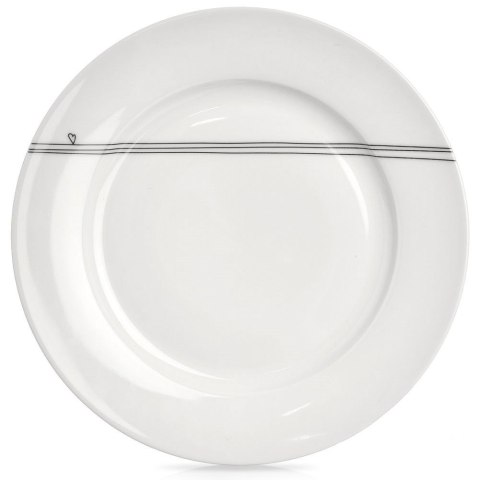 Talerz Obiadowy Płytki Porcelanowy Biały SERCE 27 cm ORION Dekor