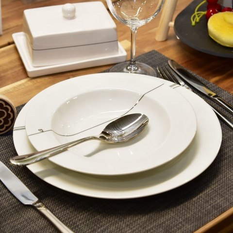 Talerz Obiadowy Płytki Porcelanowy Biały SERCE 27 cm ORION Dekor