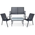 Zestaw Mebli Ogrodowych 4 el. AMBIANCE Metal Sofa Fotele Stolik