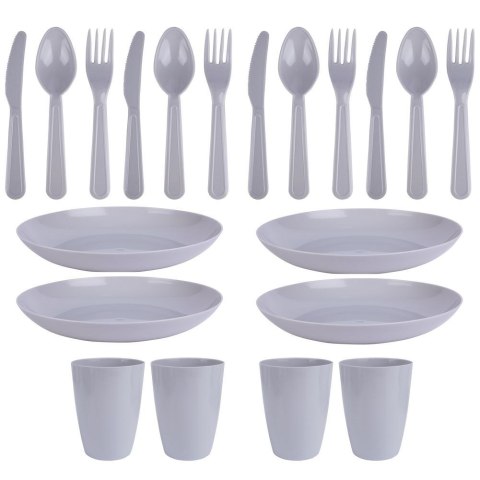 Zestaw Piknikowy 20 el. VILDE Plastikowy Talerze Kubki Sztućce