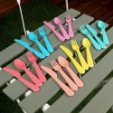Zestaw Sztućców 18 el. EXCELLENT HOUSEWARE Piknikowe Plastik Kolorowe