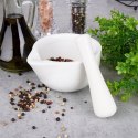 Moździerz z Tłuczkiem do Przypraw Porcelanowy Biały Houseware
