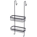 Półka pod Prysznic Zawieszana Metalowa Czarna Solidna VILDE 22x19x54,5 cm